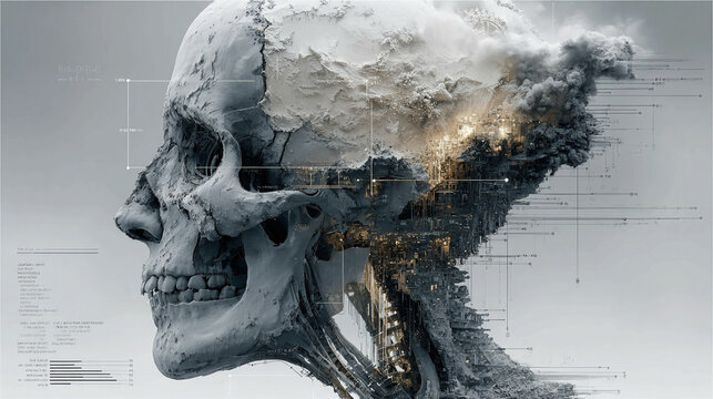 Conceptual intelligence - Abstract layered forms conceptual cognitive architecture visual energy mapping dynamic composition minimalistic design expressive symbolic mind structures