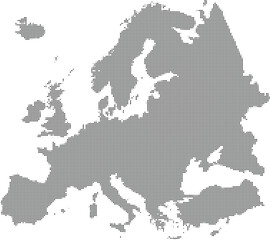 Obraz premium Map Of Europe In Halftone Pattern On Transparent Background
