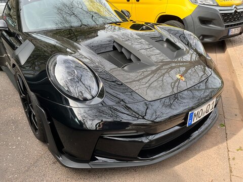 Porsche luxury supercar closeup parked 