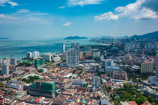 George Town, Penang, Malaysia; cityscape at a sunny afternoon.
