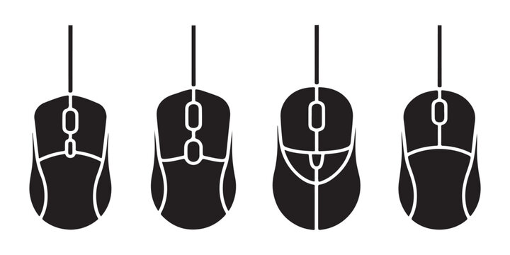 Set of computer mouse icon collection. vector illustration isolated on transparent background. flat style.