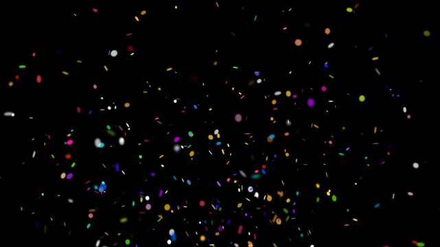 3D animation of exploding confetti