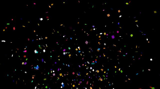 3D animation of exploding confetti