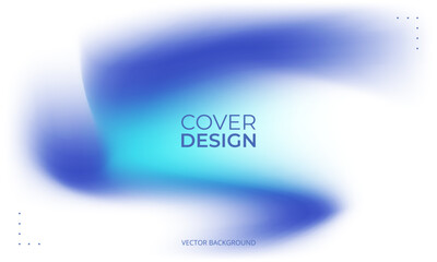 Obraz premium White and blue abstract blurred holographic gradient background. Minimalist pastel colored gradation cover design. Vector illustration.