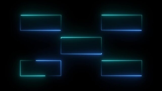 Glowing neon line Business hierarchy organogram chart infographics icon isolated on black background. It is suitable for all kinds of quizzes.