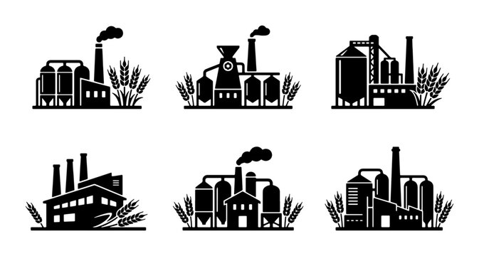 Set of six distressed american flag icons with grunge texture Vector