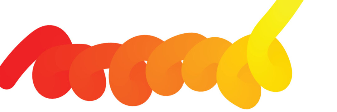 Abstract Gradient Spiral Shape with Warm Color Flow on White Background.