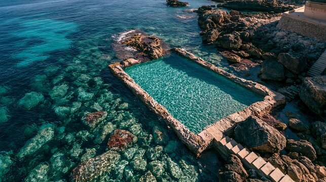 Mallorca's empty pool sits in Spain's Balearic Islands.