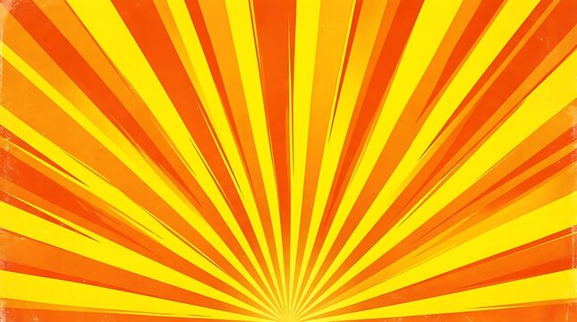 Sunburst background with orange and yellow rays in a comic book style