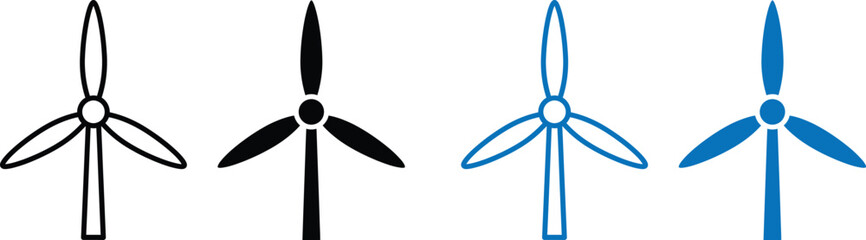 wind turbines in different colors and styles © MDRAJU