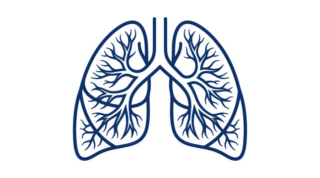 Abstract Human Lung Anatomy Illustration