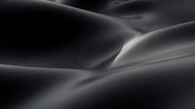 Abstract smooth dark waves shown in minimalistic style on soft gradient background, concept of fluidity and calmness