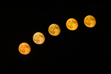 Sequenza di scatti di movimento della Luna © Pasquale D'Anna