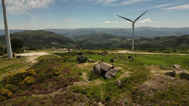 Aerial View of Casa do Penedo Boulder House in Portugal
