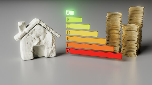 Energy-efficient house with energy rating and lower energy costs &ndash; sustainable real estate investment