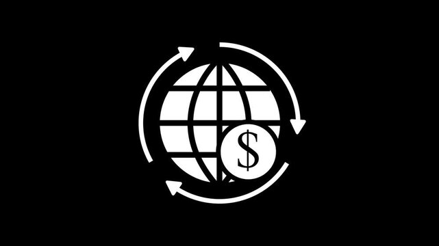 Warning exclamation mark vector icon animation with rotating circle line error alert notification info and security attention sign isolated on black background for UI UX design elements.