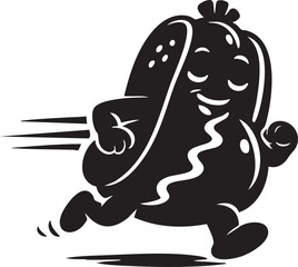 Obraz premium Animated cartoon character running with speed lines