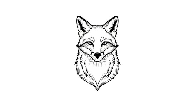 A cute cartoon red fox face.