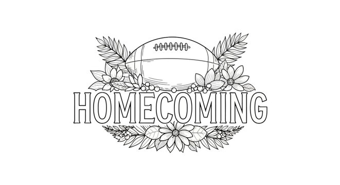American Football Homecoming Sports Logo.