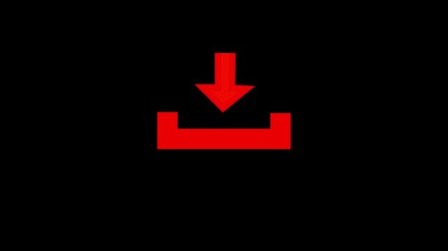 Download icon red color animation.