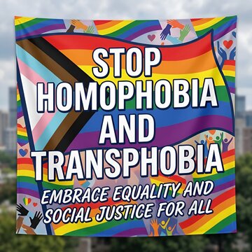 Stop Homophobia Transphobia Flag - Embrace Equality Social Justice
