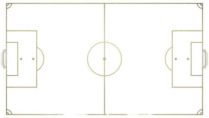 Minimalist soccer field diagram with goalposts and center circle for sports illustration Vector © MD siddik