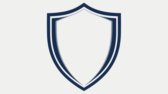 Blank generic sports logo shield emblem for custom team branding and athletic identity design, flat vector illustration of a professional heraldic crest badge on a clean light background.