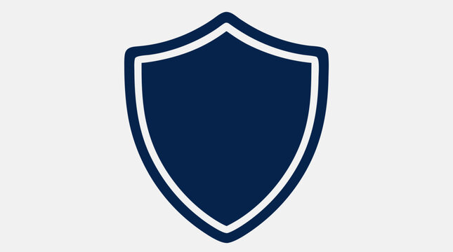 Blank generic sports logo shield emblem for team branding, flat vector illustration of a heraldic crest badge on a light background for athletic club, competition, and tournament identity.