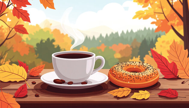 Donut and a cup of coffee.