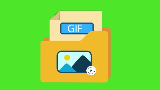 GIF Motion Icon Isolated on Green Screen rotation Animation 4K