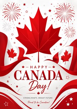 Happy Canada Day celebration greeting - ai generative