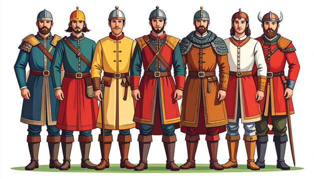 Medieval Viking Warriors in Armor.