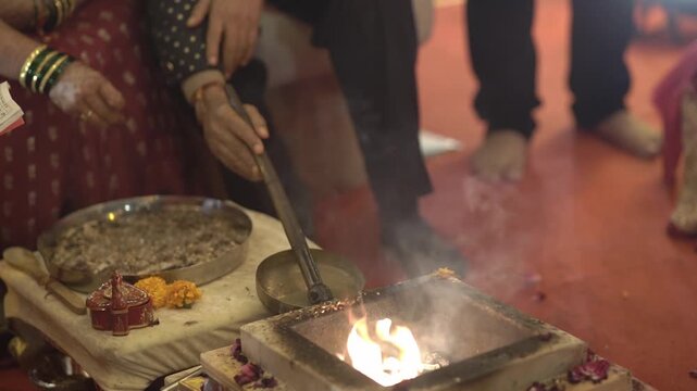 Indian Wedding Rituals with Bride and Groom Performing Sacred Traditions, Pheras, Mandap Ceremony, and Cultural Marriage Customs