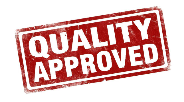 Red stamp with text quality approved isolated on transparent background