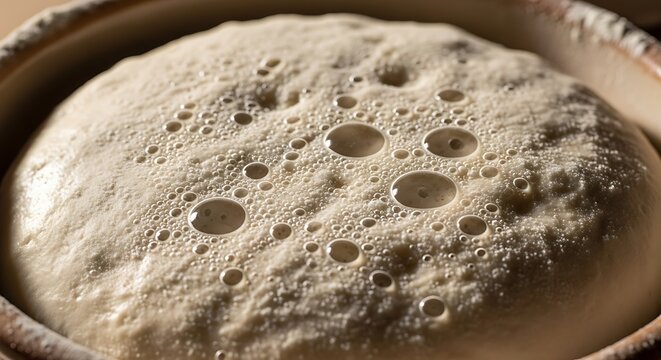 Sourdough starter close up