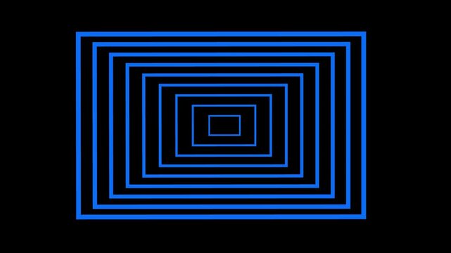 Abstract Digital Futuristic Radio Wave Animation blue color black screen.