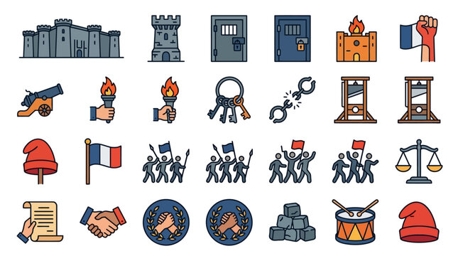 Justice law and order icons.
