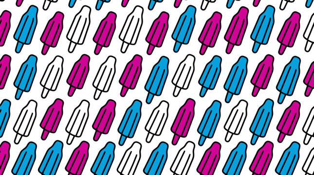 Colorful popsicle seamless pattern for summer food background design