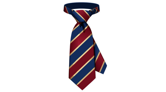 Elegant flat vector illustration of a classic striped men's necktie, showcasing professional business attire, formal fashion, and sophisticated office style in a clean minimalist design symbol.