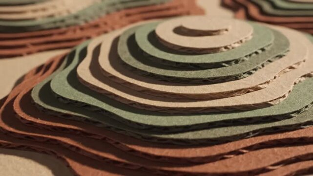 Abstract Paper Topography Layers, Textured Craft Art Background
