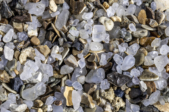 Close up of Dead Sea salt in Israel.
