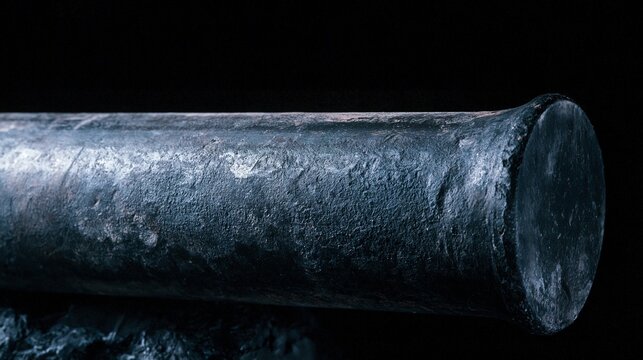 Rusty Metal Cylinder, Dark Background
