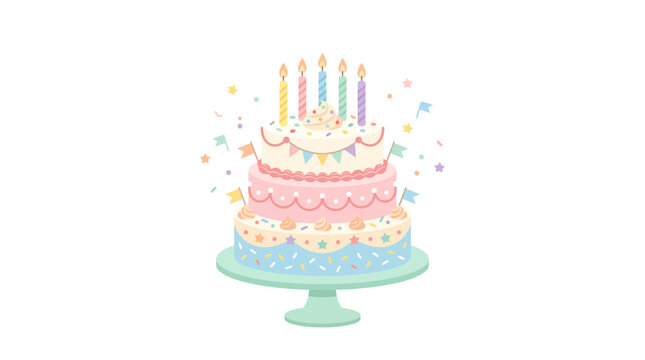 A businessperson balancing investment and celebrating a successful deal with a cake