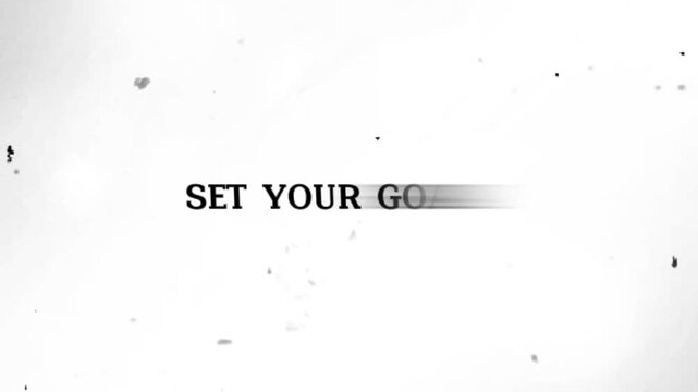 Blurry black and white image with you set text upside down on white background