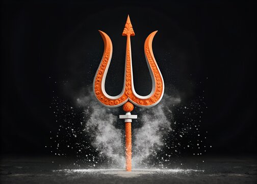 Hindu Trishula Symbolic Weapon Illustration &ndash; Culture, Religion, Spirituality, Heritage, Tradition, Ceremony, Festival, Icon, Art
