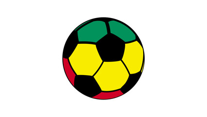 Fototapeta premium Ethiopia football flag, color vector illustration