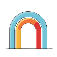 Fototapeta premium Colorful rainbow arch illustration on white background