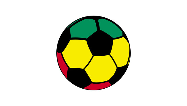 Ethiopia football flag, color vector illustration