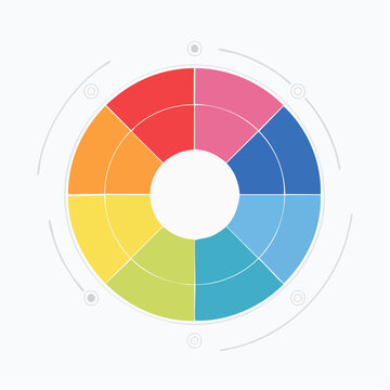 Colorful Circular Diagram with Segments and Dots