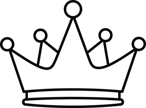 Black line drawing of a crown icon